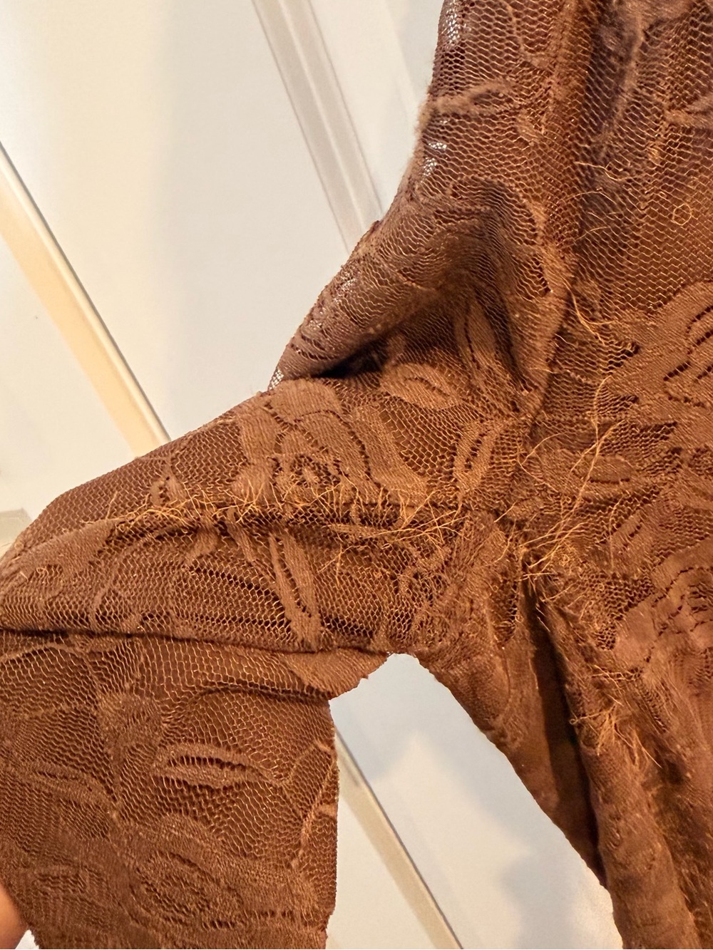 Outcast Sawyer Mocha Jumpsuit Brown Lace Halter with Plunge Neck - Picture 4 of 7